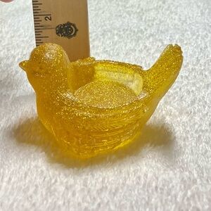 Yellow Glitter Bird Figurine